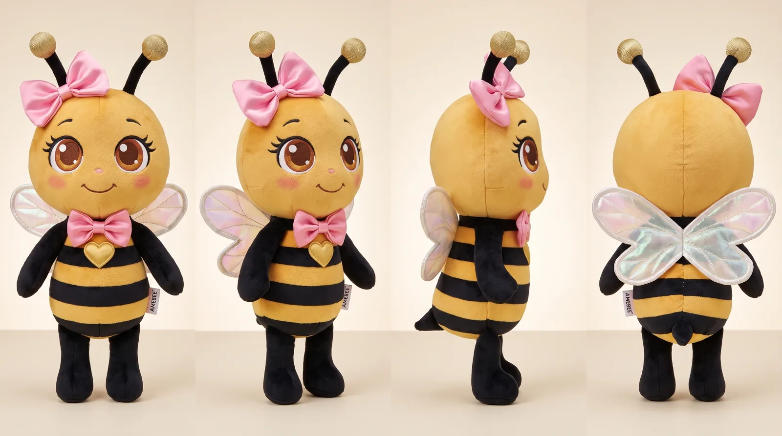 AmeBee plush, four angles